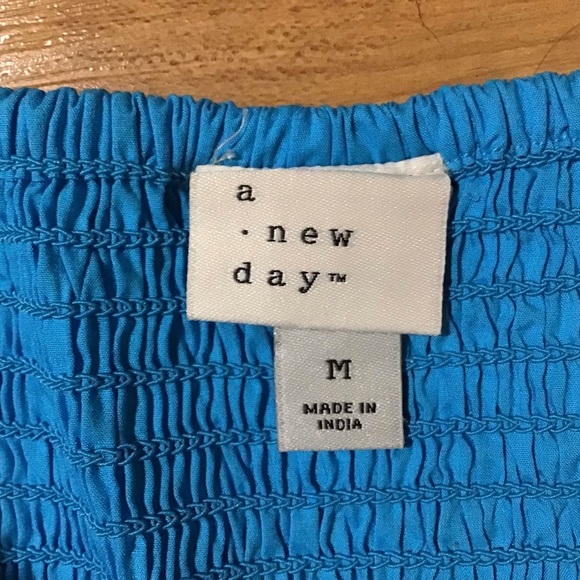 ππ ON SALE NWOT Blue Convertible Spaghetti Strap Smocked Dress - Picture 12 of 13